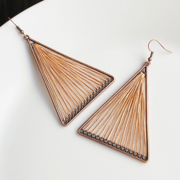 NEW "Giza" Triangle Earrings (Brown) - Picture 3 of 7